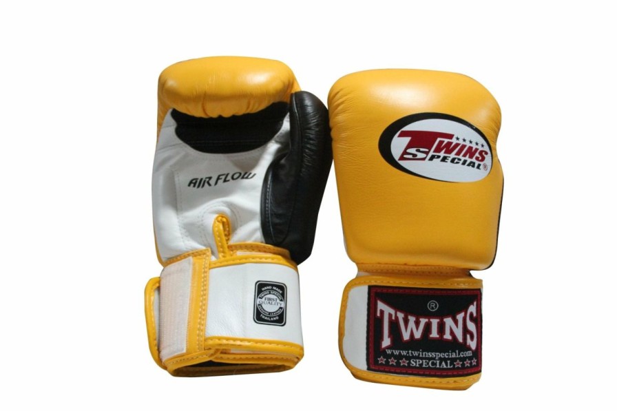 Boxing Gloves * | Best Sale Twins Special Boxing Gloves Bgvla-3T Wh/Ye/Bk/Bk Yellow Front