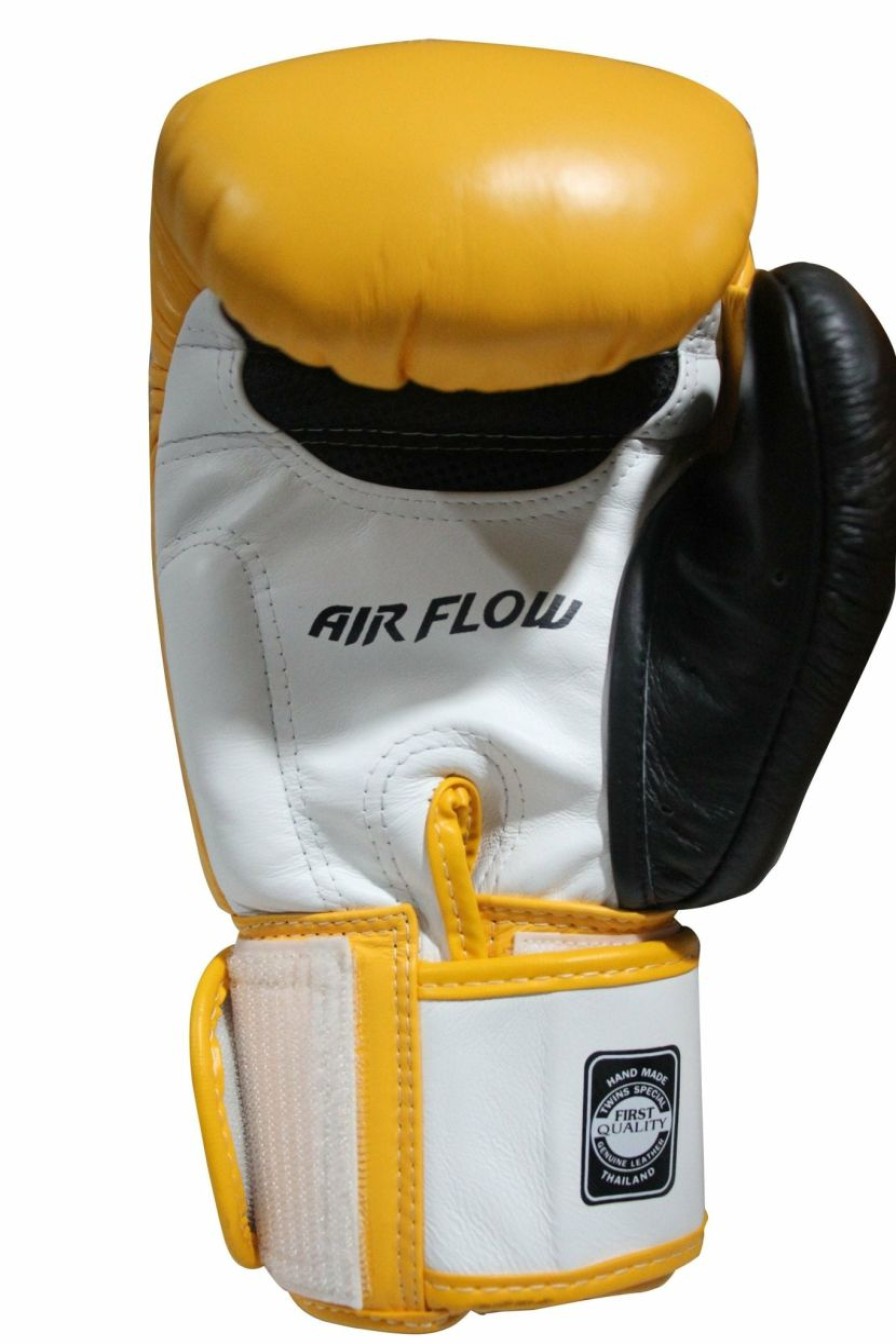 Boxing Gloves * | Best Sale Twins Special Boxing Gloves Bgvla-3T Wh/Ye/Bk/Bk Yellow Front