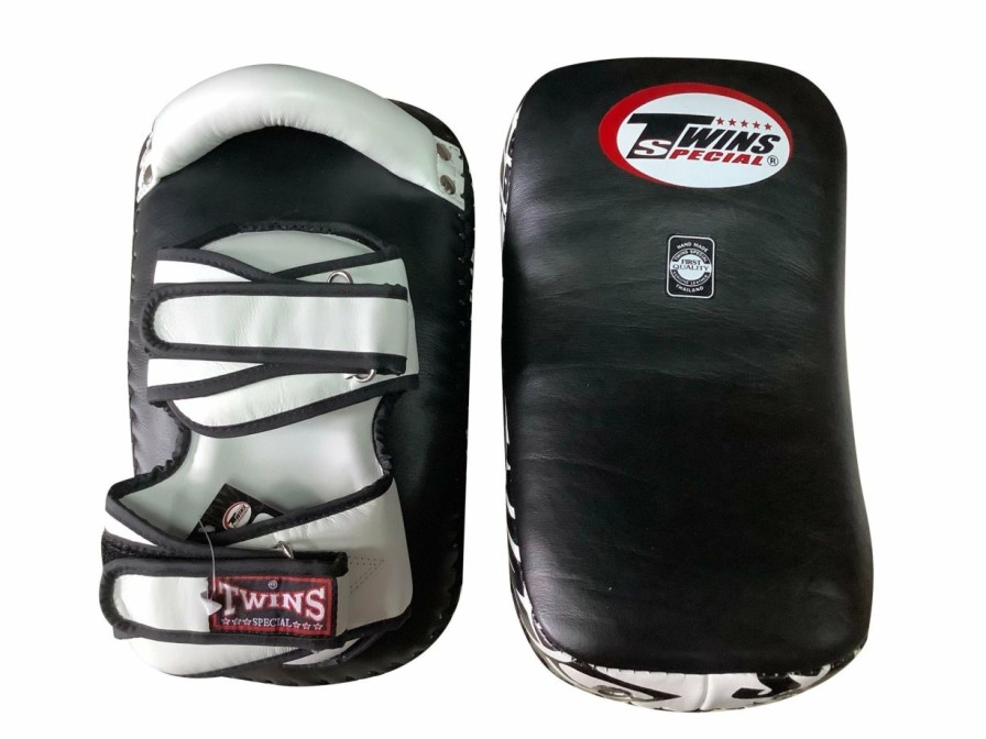 Thai Pads * | Crazy Deals Twins Special Kpl12 Black/White Kicking Pads