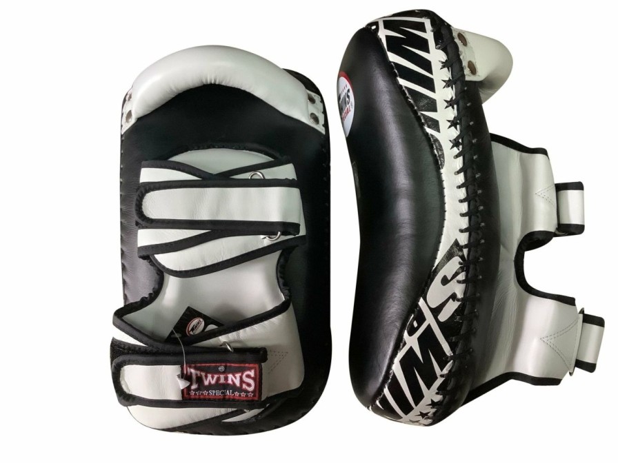 Thai Pads * | Crazy Deals Twins Special Kpl12 Black/White Kicking Pads