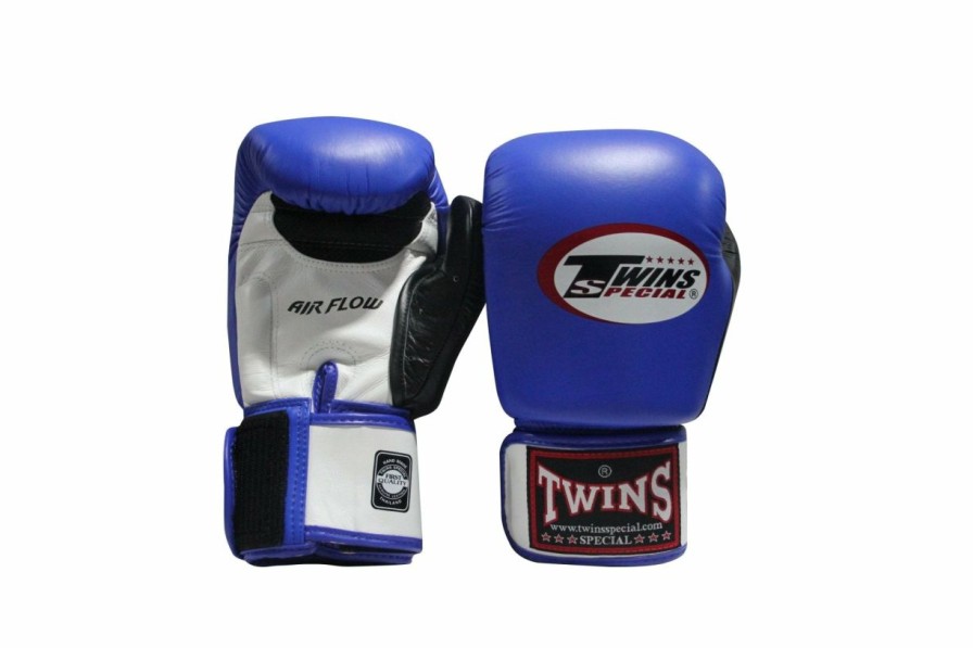 Boxing Gloves * | Promotions Twins Special Boxing Gloves Bgvla2-3T Air Flow Wh/Bu/Bk/Bk Blue Front