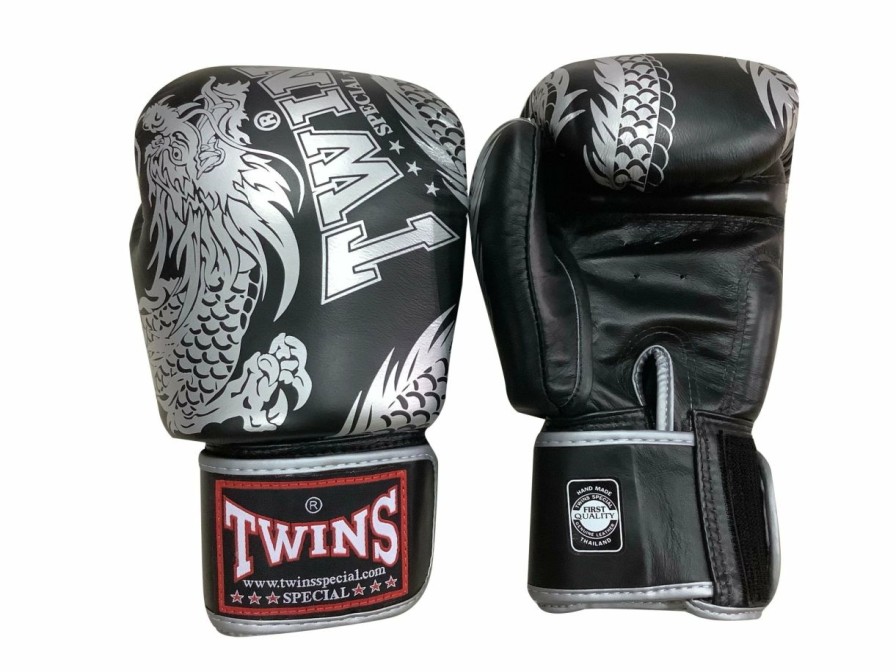 Boxing Gloves * | Hot Sale Twins Special Fbgvl3-49 Silver/Black Boxing Gloves