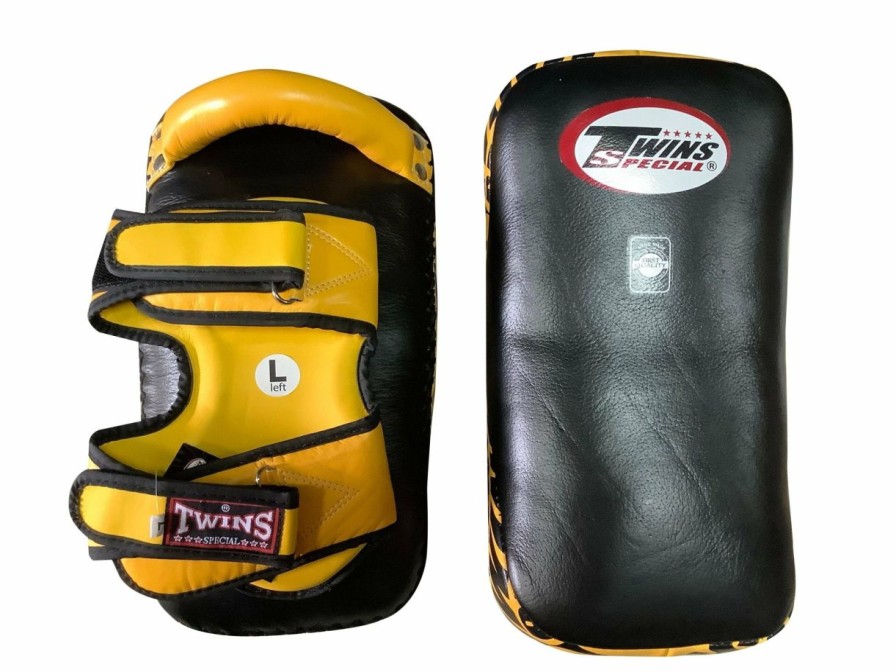 Thai Pads * | Clearance Sale Twins Special Kicking Pads Kpl12 Black/Yellow