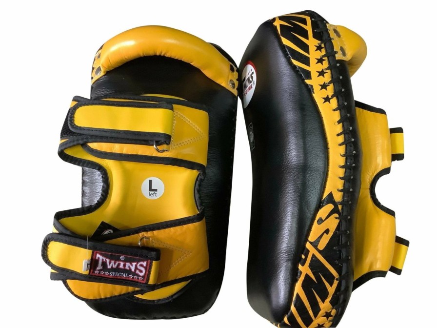 Thai Pads * | Clearance Sale Twins Special Kicking Pads Kpl12 Black/Yellow