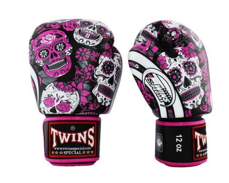 Boxing Gloves * | Clearance Sale Twins Special Boxing Gloves Fbgvl3-53 Skull Pink/Black