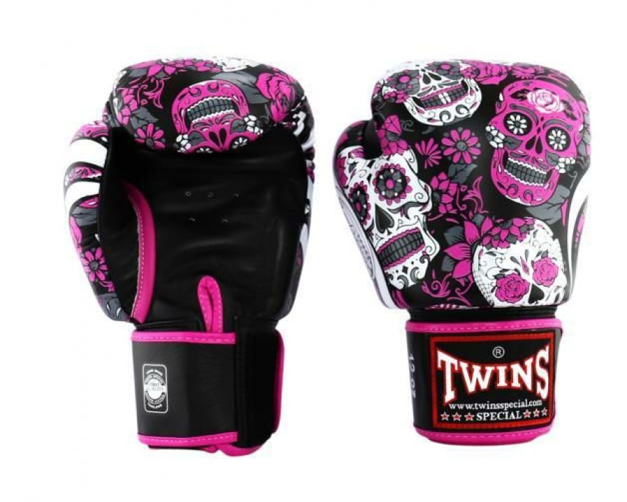 Boxing Gloves * | Clearance Sale Twins Special Boxing Gloves Fbgvl3-53 Skull Pink/Black