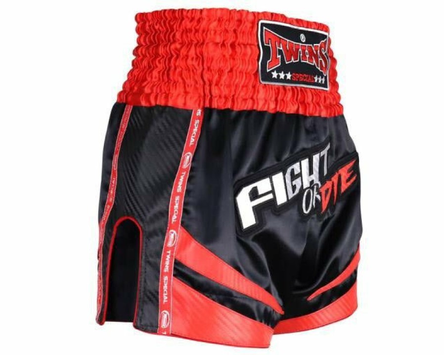 Muay Thai Shorts * | Discount Twins Special Shorts Tbs-Fod Bk/Rd