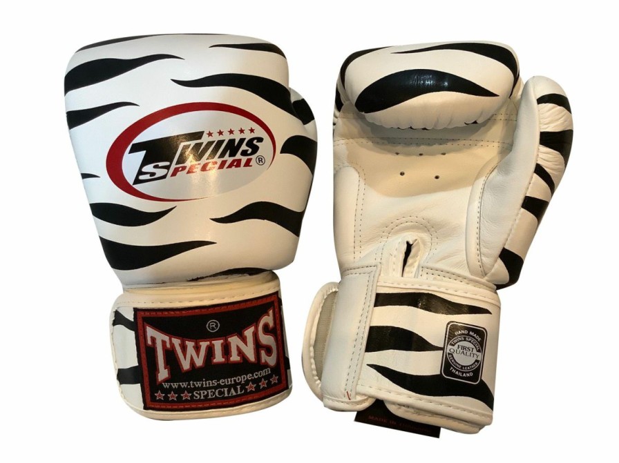 Boxing Gloves * | Less Expensive Twins Special Boxing Gloves Fbgvl3-2G Zebra White