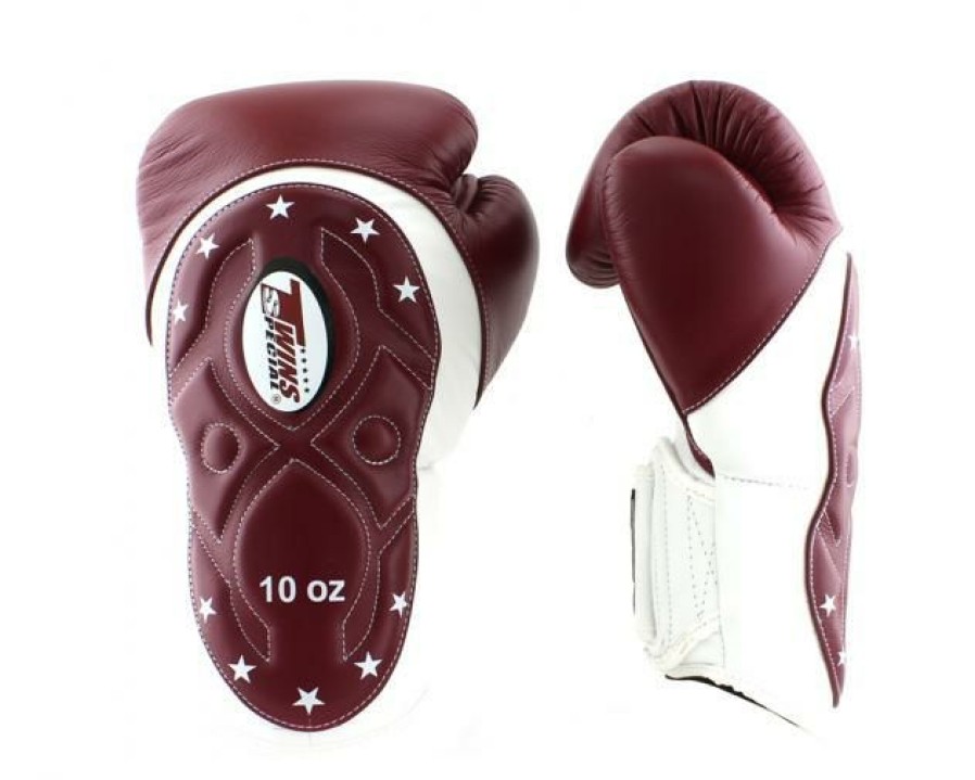 Boxing Gloves * | Fire Sale Twins Special Boxing Gloves Bgvl6 Mk White/ Maroon Red