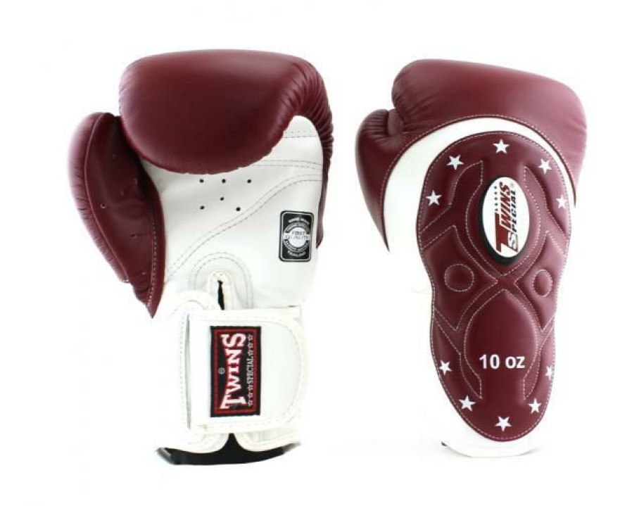 Boxing Gloves * | Fire Sale Twins Special Boxing Gloves Bgvl6 Mk White/ Maroon Red