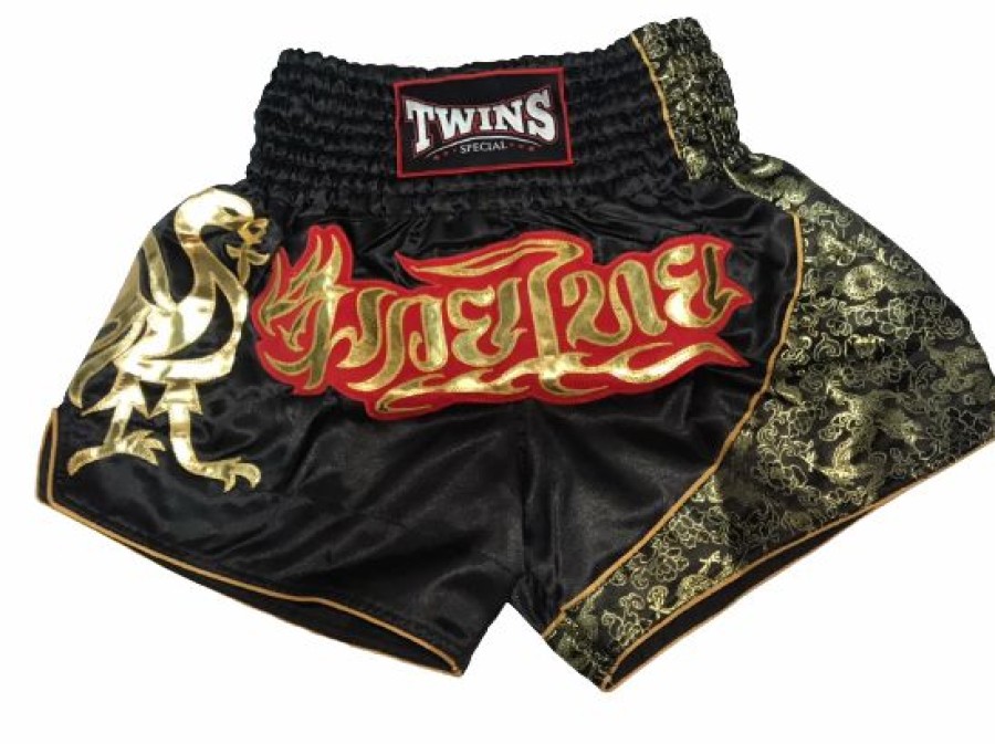 Muay Thai Shorts * | Fashionable Twins Special Muay Thai Shorts T-151 Black/Rd