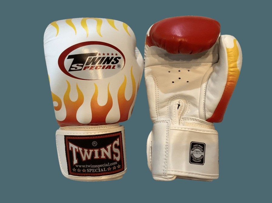 Boxing Gloves * | Lower Price Twins Special Boxing Gloves Fbgvl3-7 Fire White