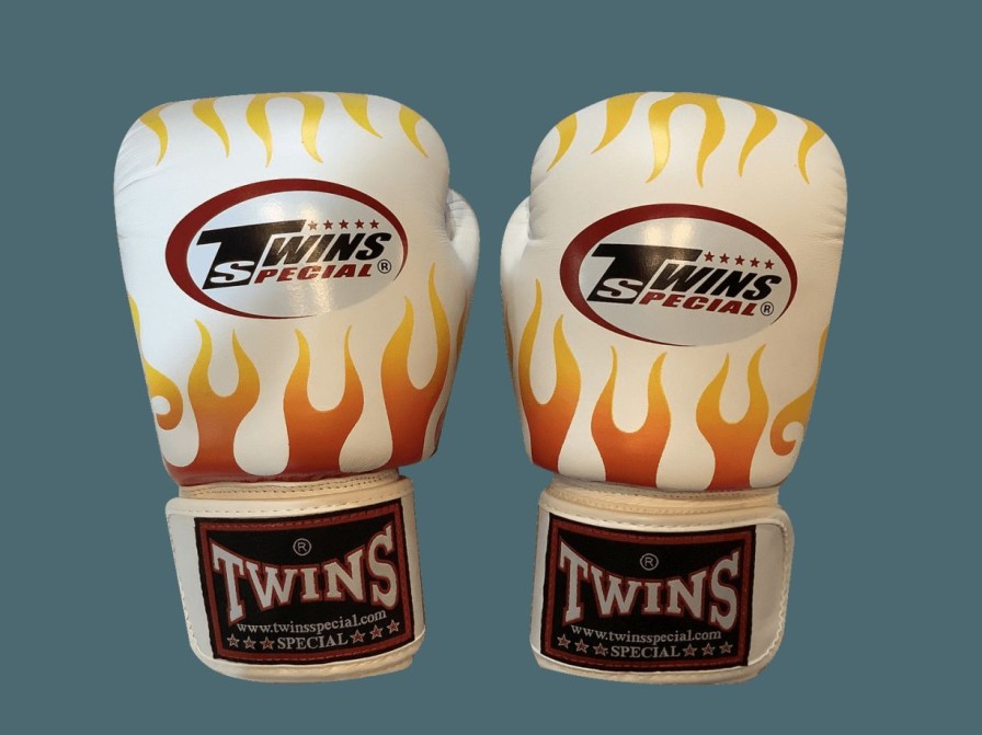 Boxing Gloves * | Lower Price Twins Special Boxing Gloves Fbgvl3-7 Fire White