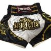 Muay Thai Shorts * | Lower Price Twins Special Shorts Tbs-Dragon 3 White Black